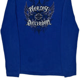Harley Davidson Roll Neck Sweater - Medium Blue Cotton