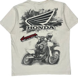 Motocross Honda Racing Graphic T-Shirt - Large Cream Cotton