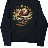 Harley Davidson Graphic Long Sleeve T-Shirt - Medium Black Cotton