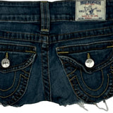 True Religion Denim Shorts - 25W US 0 Dark Wash Cotton