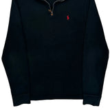 Polo By Ralph Lauren 1/4 Zip - Small Black Cotton