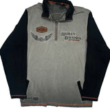 Motorcycles Harley Davidson Graphic 1/4 Zip - XL Black Cotton