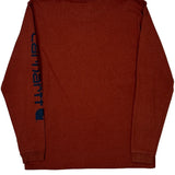 Carhartt Long Sleeve T-Shirt - Medium Red Cotton
