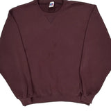 90'S Blank Russell Athletic Sweatshirt - 2XL Burgundy Cotton Blend