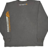 Carhartt Spellout Long Sleeve T-Shirt - XL Grey Cotton