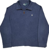 Polo By Ralph Lauren 1/4 Zip - 2XL Blue Cotton