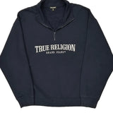True Religion Spellout Top - Large Navy Cotton