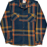 Levis Checked Flannel Shirt - XL Blue Cotton