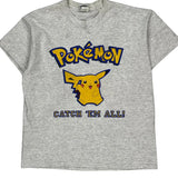 Age 14 Pikachu Pokemon Cartoon T-Shirt - XL Grey Cotton