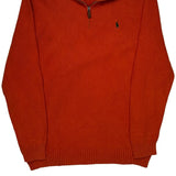 Polo By Ralph Lauren Tall 1/4 Zip - Large Orange Cotton