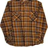 Dickies Checked Flannel Shirt - Large Brown Cotton