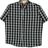 Wrangler Checked Short Sleeve Shirt - Medium Black & White Cotton