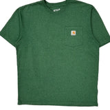 Carhartt T-Shirt - Large Green Cotton