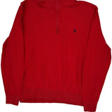 Polo By Ralph Lauren 1/4 Zip - Large Red Cotton