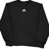 Adidas Sweatshirt - Large Black Cotton Blend