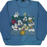 Disney Characters Mickey Unlimited Cartoon Sweatshirt - Large Blue Cotton