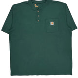 Carhartt Henley T-Shirt - XL Green Cotton