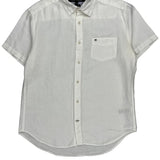 Tommy Hilfiger Short Sleeve Shirt - Large White Linen
