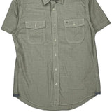 Tommy Hilfiger Short Sleeve Shirt - Large Gray Cotton