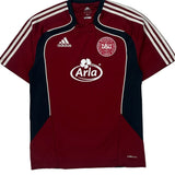 Denmark Dbu Adidas 2010-11 Training Football Shirt - Small Red Polyester