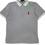 Big Pony Polo By Ralph Lauren Striped Polo Shirt - Large White Cotton