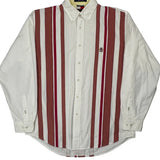 Tommy Hilfiger Striped Shirt - Medium Red Cotton
