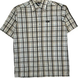 Avirex Checked Short Sleeve Shirt - Medium Beige Cotton