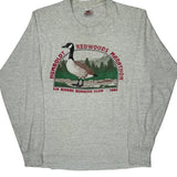 Humboldt Redwoods Marathon Fruit Of The Loom Single Stitch Long Sleeve T-Shirt - Large Grey Cotton