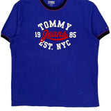 Tommy Jeans Ringer T-Shirt - Large Blue Cotton