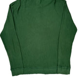 True Religion Ribbed Knit Henley Long Sleeve T-Shirt - XL Green Cotton