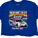 Daytona 500 Nascar Cropped T-Shirt - Medium Blue Cotton