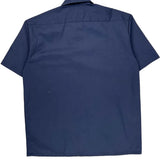 Dickies Short Sleeve Shirt - Large Blue Polyester Blend