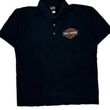 Milwaukee Harley Davidson Polo Shirt - Large Black Cotton