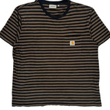Carhartt Striped T-Shirt - XL Black Cotton