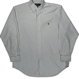 Ralph Lauren Striped Shirt - Large Blue Cotton