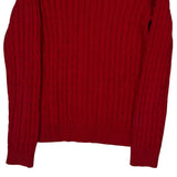 Ralph Lauren Cable Knit Zip Up - Small Red Cotton