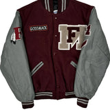 Falls Indians Burghardt College Varsity Jacket - Small Burgundy Wool Blend