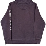 Age 12-14 Carhartt Spellout Hoodie - Large Gray Cotton