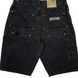Paco Studded Denim Shorts - 36W 12L Black Denim