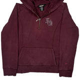 Harley Davidson Spellout Hoodie - Large Burgundy Cotton