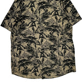 Volcom Floral Hawaiian Shirt - XL Beige Cotton