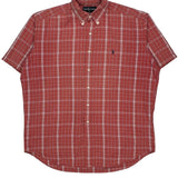 Blaire Shirt Ralph Lauren Checked Short Sleeve Shirt - Large Red Cotton