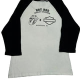 Milwaukee, Wisconsin County Stadium 1975 Harley Davidson Band Long Sleeve T-Shirt - XL Black & White Cotton