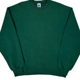 Russell Athletic Sweatshirt - Large Green Cotton