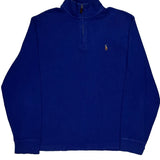 Polo By Ralph Lauren 1/4 Zip - Medium Blue Cotton