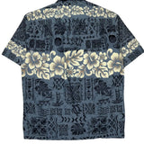 Winnie Fashion Floral Hawaiian Shirt - Large Blue Cotton