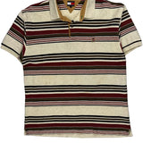 Tommy Hilfiger Striped Polo Shirt - Large Cream Cotton