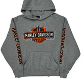 Motorcycles Harley Davidson Graphic Hoodie - Large Gray Cotton Blend