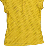 Puma Striped Polo Shirt - Large Yellow Cotton