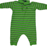 Age 12 Months Polo By Ralph Lauren Striped Playsuit - 3XS Green Cotton